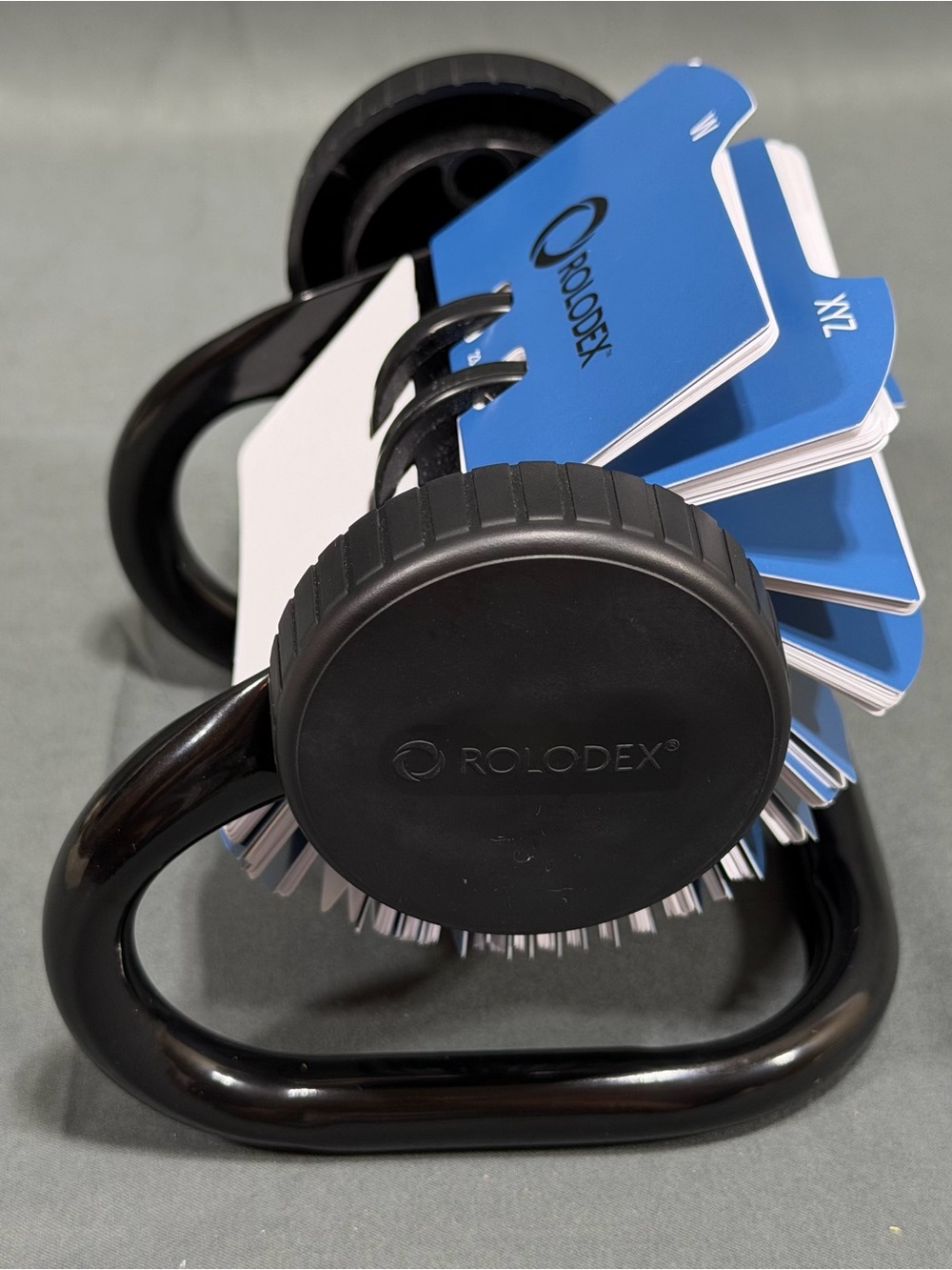 Rolodex Open Rotary Card File Desktop Business Address Organizer Black Frame A-Z